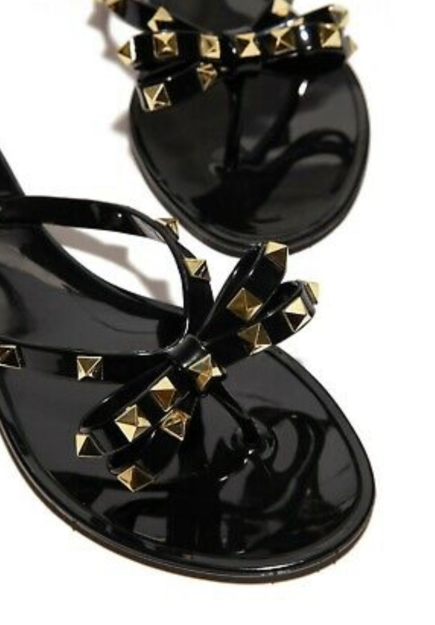 Studded Bowtie Jellies