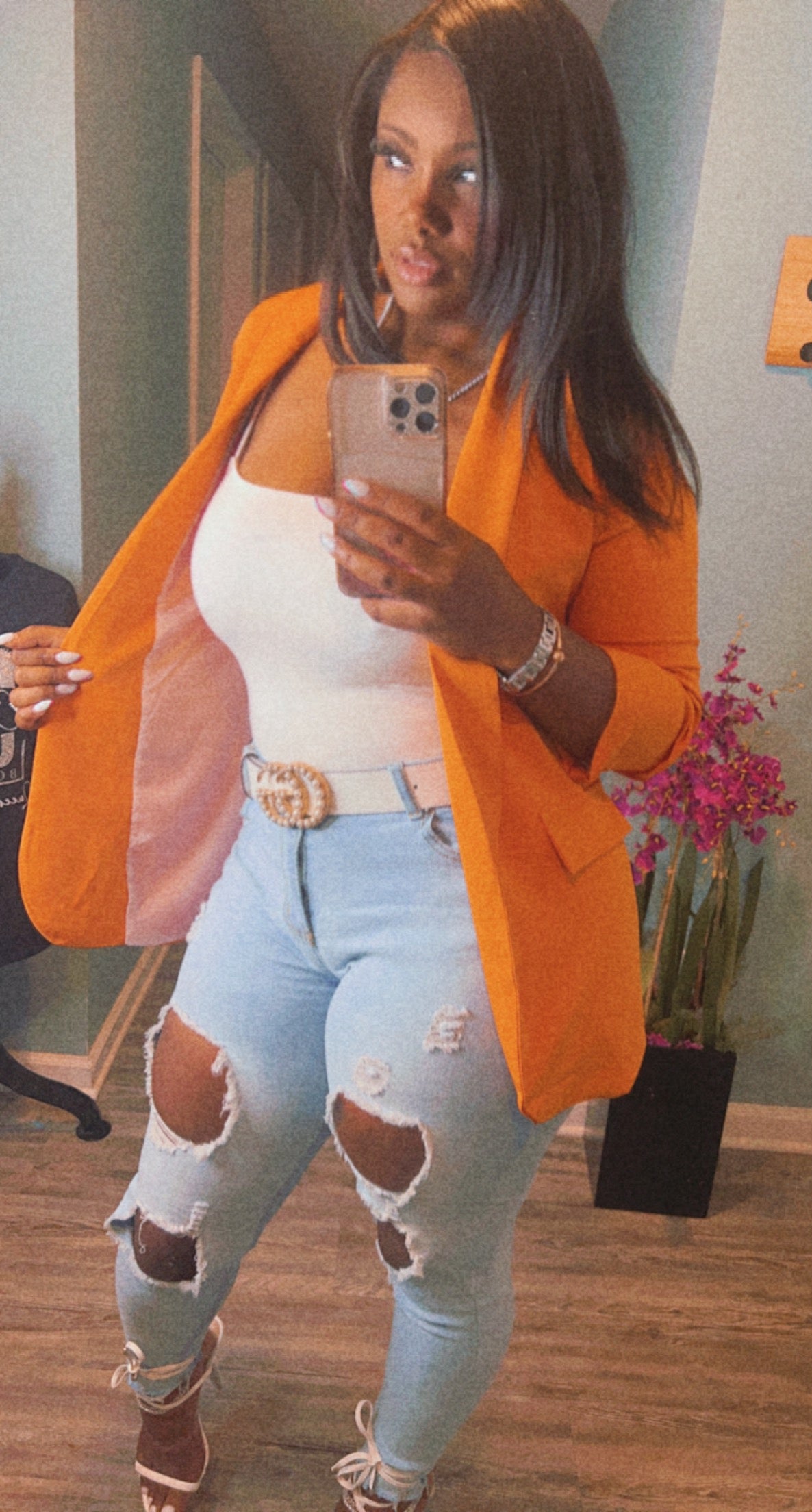 Orange Starburt Blazer