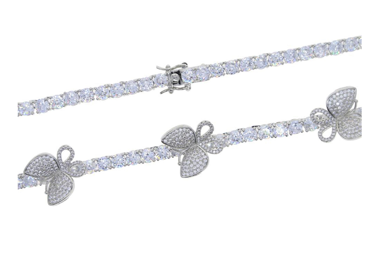 Iced Out Butterfly Tennis Chocker