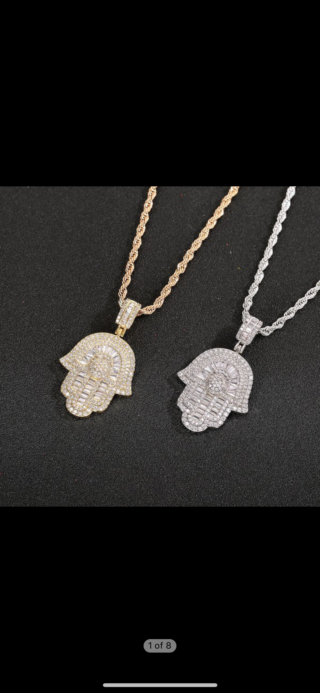 Iced Out Hand Pendant & Rope Chain