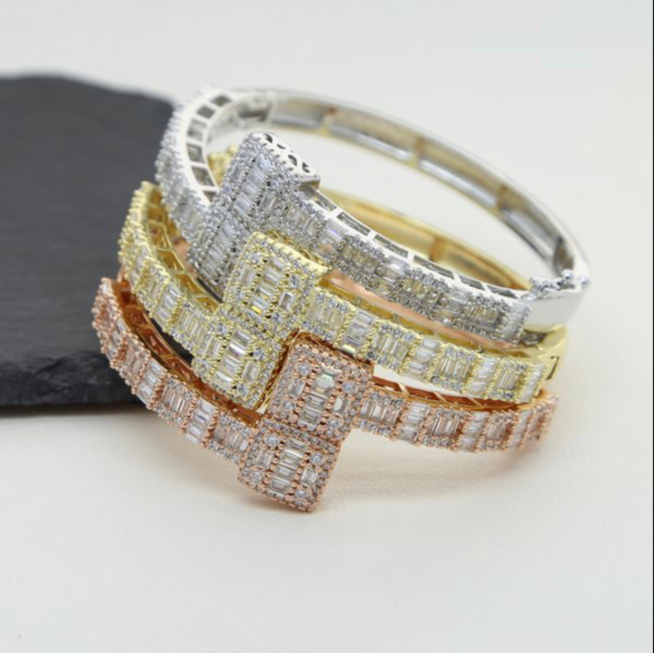 Iced Out Baguette Bangle