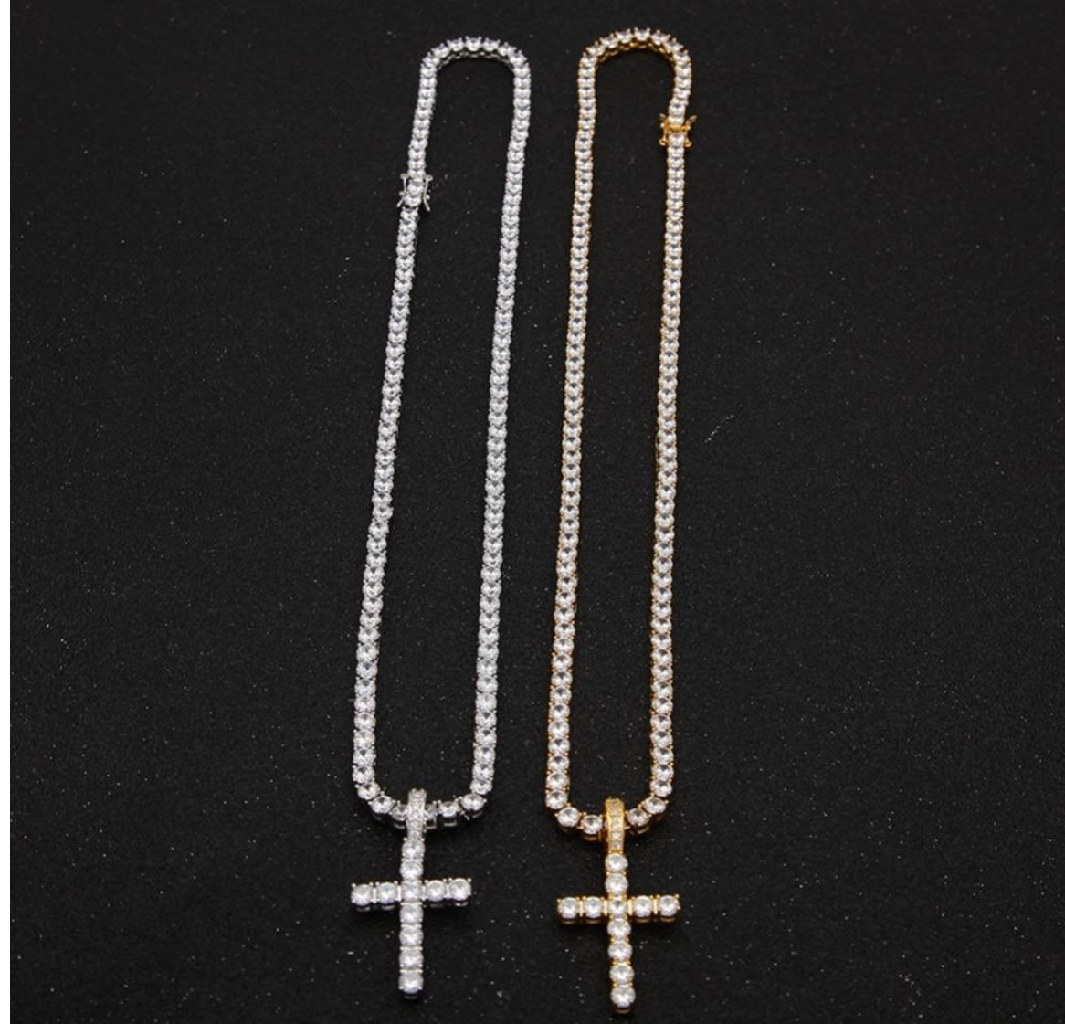 Iced Out Cross Pendant & Chain