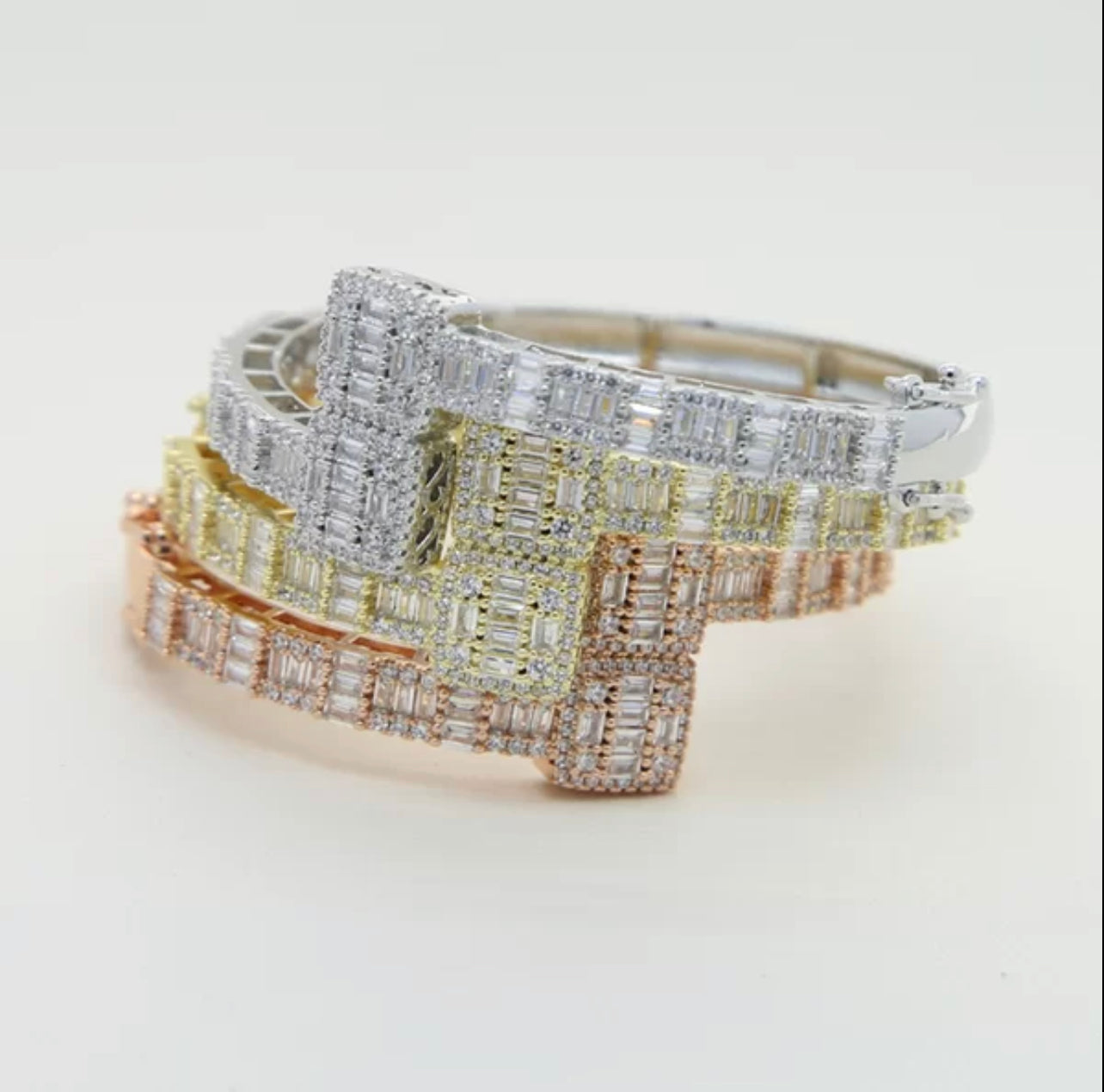 Iced Out Baguette Bangle