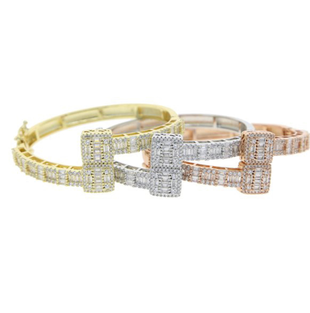 Iced Out Baguette Bangle