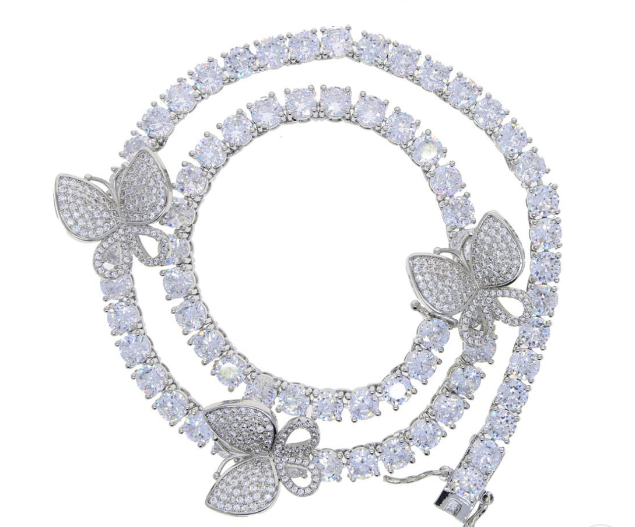 Iced Out Butterfly Tennis Chocker