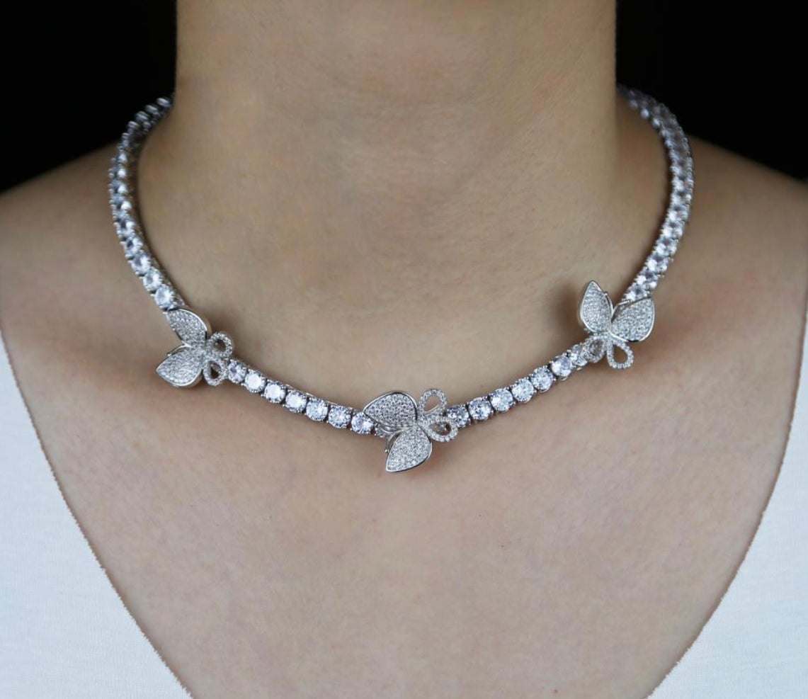 Iced Out Butterfly Tennis Chocker