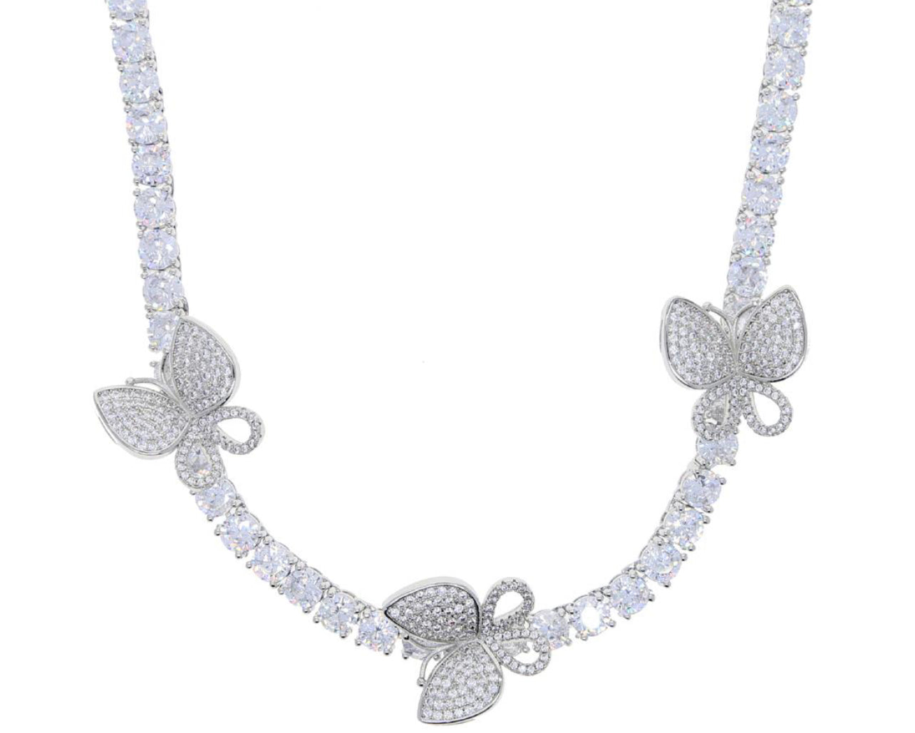 Iced Out Butterfly Tennis Chocker