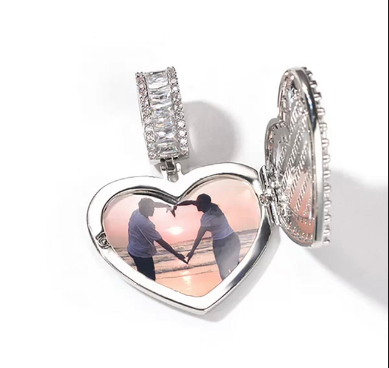 Custom Heart Photo Pendant & Tennis Chain